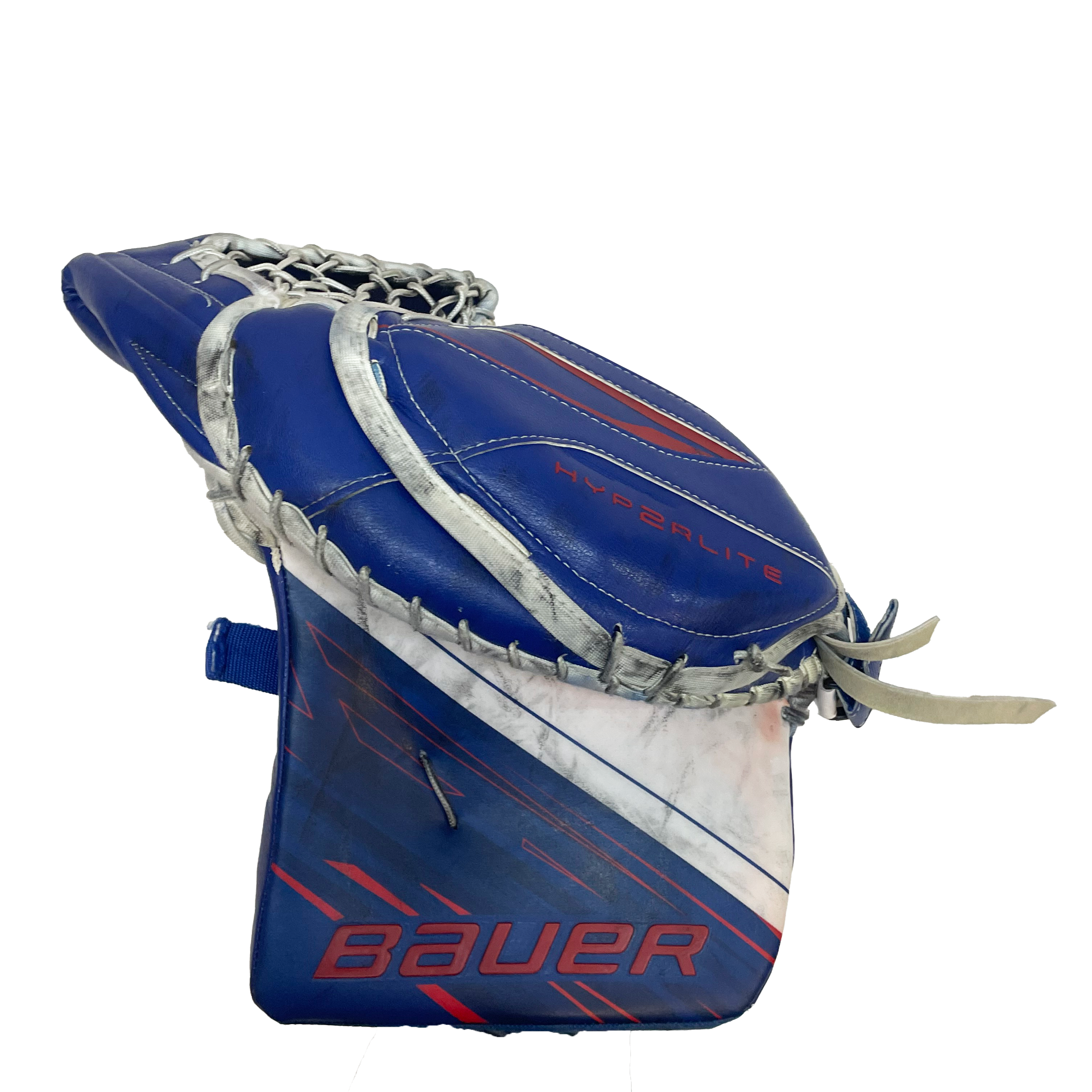 Bauer Vapor Hyperlite 2 - Gant de gardien de but Pro Stock d'occasion (blanc/bleu/rouge)